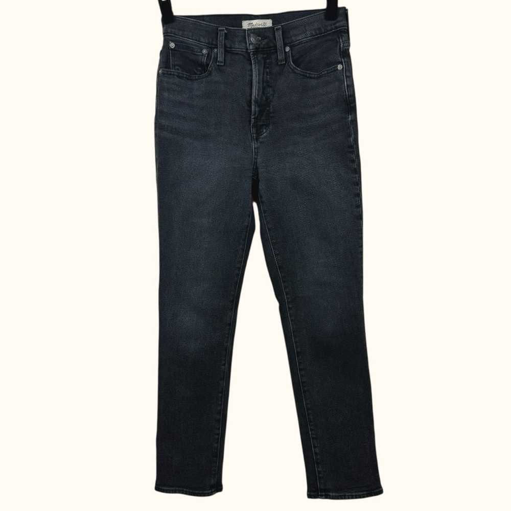 Madewell Perfect Vintage Jeans Black High Rise Straight Leg Size 26